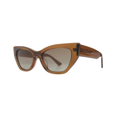 A10989(1) Women's Durable crystal brown Acetate Full Rim Cat Eye Modern Sunglasses Eyewear