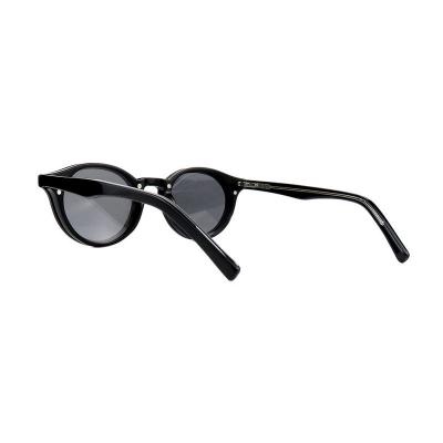 A10904(1) Unisex Lightweight black Acetate Full Rim Round Modern Sunglasses Eyewear