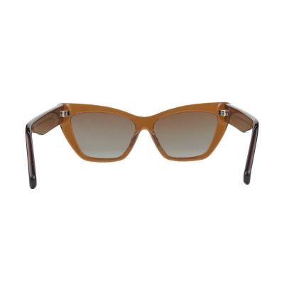 A10990(1) Women's Spring Hinge crystal amber Acetate Full Rim Cat Eye Modern Sunglasses Eyewear