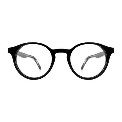 A10904(1) Unisex Lightweight black Acetate Full Rim Round Modern Sunglasses Eyewear