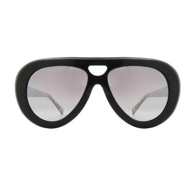 A10918(1) Unisex Polarized black Acetate Full Rim Aviator Modern Sunglasses Eyewear