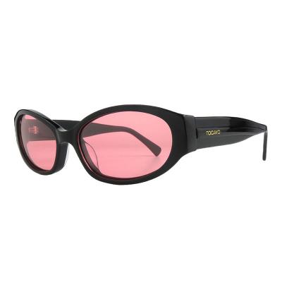 A10969(2) Women's Polarized black Acetate Full Rim Oval Modern Sunglasses Eyewear