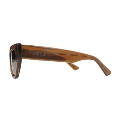 A10989(1) Women's Durable crystal brown Acetate Full Rim Cat Eye Modern Sunglasses Eyewear