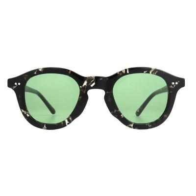 A10917(2) Unisex Hand Polished tortoise Acetate Full Rim Round Vintage Sunglasses Eyewear
