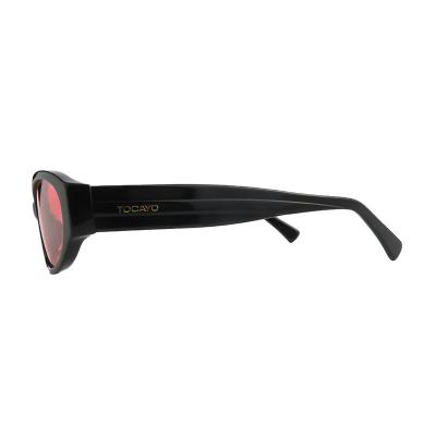 A10969(2) Women's Polarized black Acetate Full Rim Oval Modern Sunglasses Eyewear
