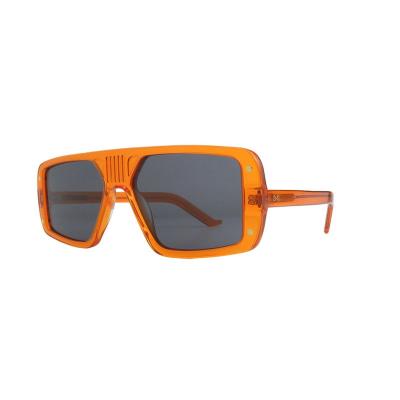 A10987(1) Unisex Hand Polished orange Acetate Full Rim Shield Modern Sunglasses Eyewear
