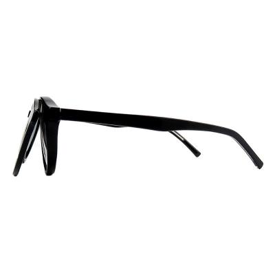 A10904(1) Unisex Lightweight black Acetate Full Rim Round Modern Sunglasses Eyewear
