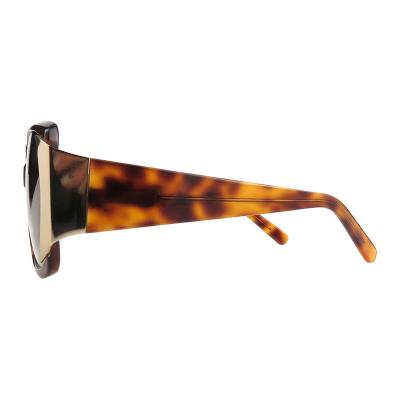 A10914(1) Women's Polarized tortoise Acetate Full Rim Square Luxury Sunglasses Eyewear