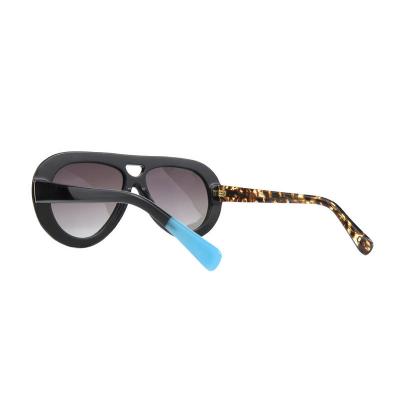 A10918(1) Unisex Polarized black Acetate Full Rim Aviator Modern Sunglasses Eyewear