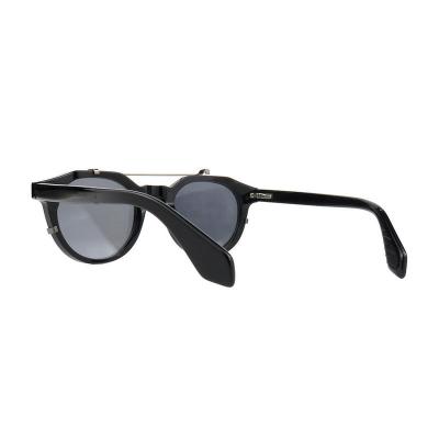A10908(1) Unisex Spring Hinge black Acetate Full Rim Round Vintage Sunglasses Eyewear
