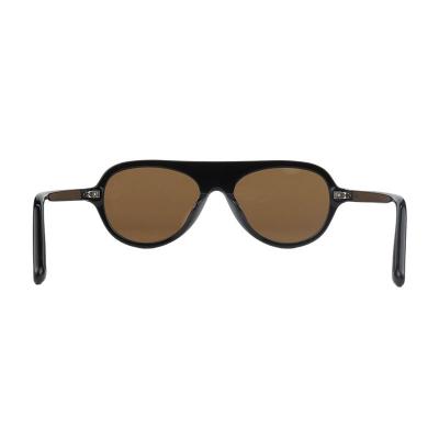 A11064(1) Unisex Hand Polished black Acetate Full Rim Aviator Vintage Sunglasses Eyewear