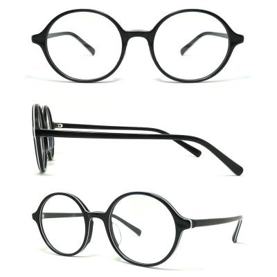 A20223 Unisex Premium Quality black Acetate Full Rim Round Vintage Sunglasses Eyewear