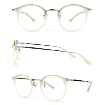 A20236 Women's Scratch Resistant ivory Acetate Full Rim Round Vintage Sunglasses Eyewear