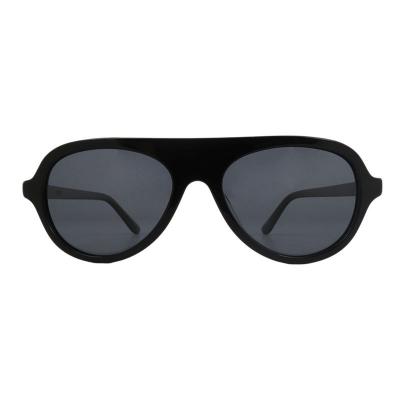A11064(2) Unisex Durable black Acetate Full Rim Aviator Vintage Sunglasses Eyewear