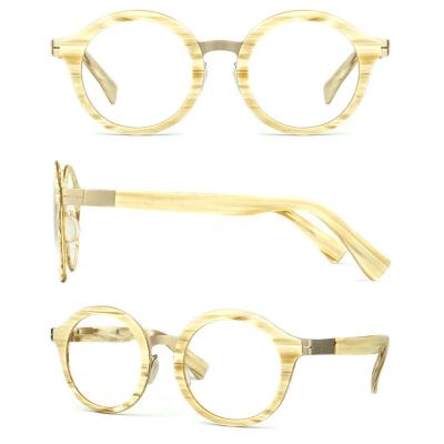 A20146-2 Unisex Lightweight ivory Acetate Full Rim Round Modern Sunglasses Eyewear
