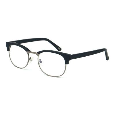 A20295 Unisex Scratch Resistant black Acetate Semi Rimless Browline Vintage Sunglasses Eyewear