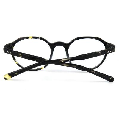 A20238-1 Unisex Spring Hinge black Acetate Full Rim Round Vintage Sunglasses Eyewear