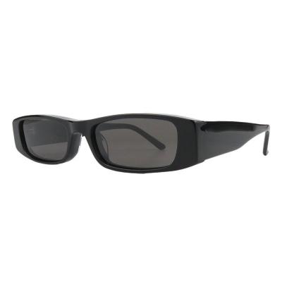 A11026(1) Unisex Hand Polished black Acetate Full Rim Geometric Modern Sunglasses Eyewear