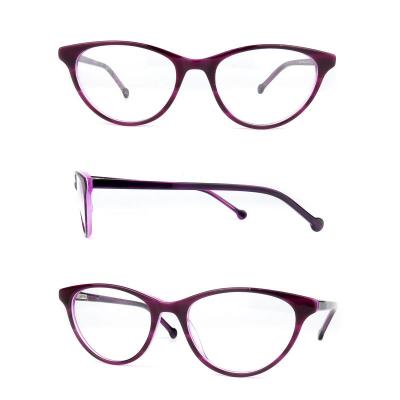 A20315 Women's Hand Polished purple Acetate Full Rim Cat Eye Vintage Sunglasses Eyewear