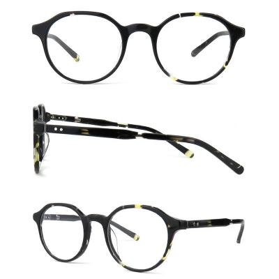 A20238-1 Unisex Spring Hinge black Acetate Full Rim Round Vintage Sunglasses Eyewear