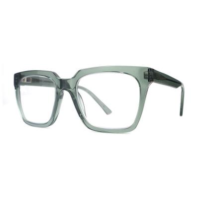 A20325(1) Unisex Premium Quality crystal green Acetate Full Rim Square Modern Sunglasses Eyewear