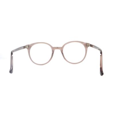 A20329(1) Unisex Hand Polished crystal taupe Acetate Full Rim Round Modern Sunglasses Eyewear