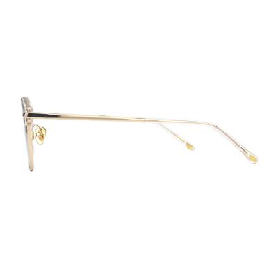 A20327(1) Unisex Spring Hinge crystal Acetate Semi Rimless Browline Modern Sunglasses Eyewear
