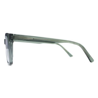 A20325(1) Unisex Premium Quality crystal green Acetate Full Rim Square Modern Sunglasses Eyewear