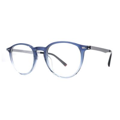 A20330(1) Unisex UV400 Protection blue gradient Acetate Full Rim Round Modern Sunglasses Eyewear