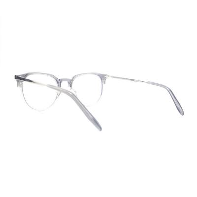 A20340(1) Unisex Polarized crystal Acetate Semi Rimless Round Modern Sunglasses Eyewear