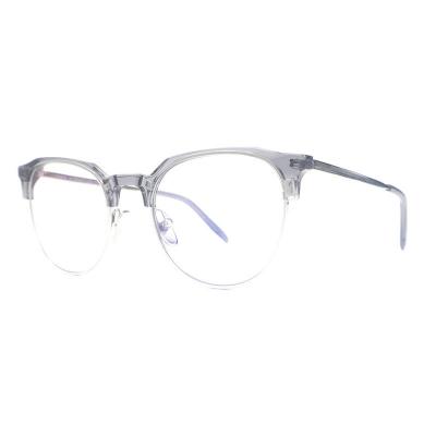 A20340(1) Unisex Polarized crystal Acetate Semi Rimless Round Modern Sunglasses Eyewear