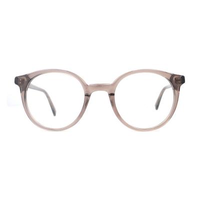 A20329(1) Unisex Hand Polished crystal taupe Acetate Full Rim Round Modern Sunglasses Eyewear