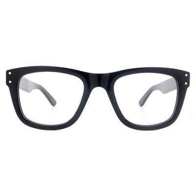 A20354(1) Unisex Hand Polished black Acetate Full Rim Wayfarer Modern Sunglasses Eyewear