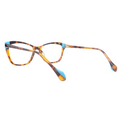 A20351(1) Women's Lightweight tortoise with light blue accents Acetate Full Rim Cat Eye Modern Sunglasses Eyewear