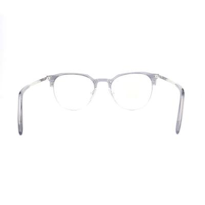A20340(1) Unisex Polarized crystal Acetate Semi Rimless Round Modern Sunglasses Eyewear
