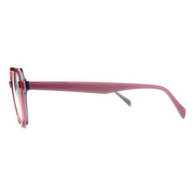A20346(1) Women's Spring Hinge red Acetate Full Rim Geometric Modern Sunglasses Eyewear