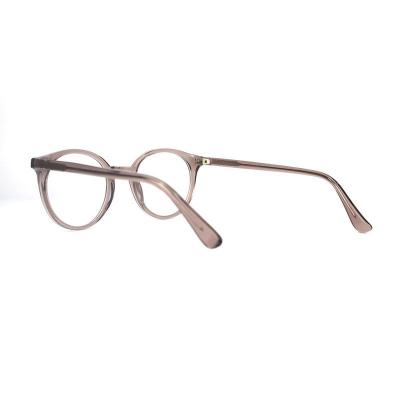 A20329(1) Unisex Hand Polished crystal taupe Acetate Full Rim Round Modern Sunglasses Eyewear