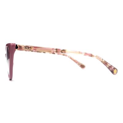 A20343(1) Women's Scratch Resistant mauve pink Acetate Full Rim Cat Eye Vintage Sunglasses Eyewear