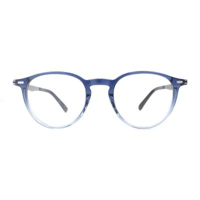 A20330(1) Unisex UV400 Protection blue gradient Acetate Full Rim Round Modern Sunglasses Eyewear