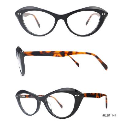 A20323(1) Women's UV400 Protection black Acetate Full Rim Cat Eye Vintage Sunglasses Eyewear