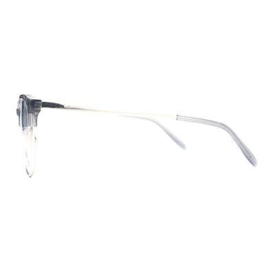 A20340(1) Unisex Polarized crystal Acetate Semi Rimless Round Modern Sunglasses Eyewear