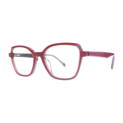 A20346(1) Women's Spring Hinge red Acetate Full Rim Geometric Modern Sunglasses Eyewear