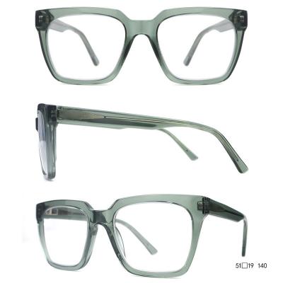 A20325(1) Unisex Premium Quality crystal green Acetate Full Rim Square Modern Sunglasses Eyewear