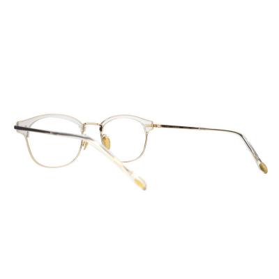 A20327(1) Unisex Spring Hinge crystal Acetate Semi Rimless Browline Modern Sunglasses Eyewear