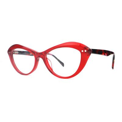 A20323(2) Women's Hand Polished black Acetate Full Rim Cat Eye Vintage Sunglasses Eyewear