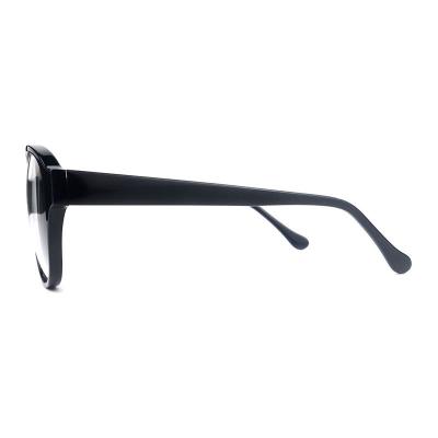 A20349(1) Unisex Lightweight black Acetate Full Rim Aviator Modern Sunglasses Eyewear