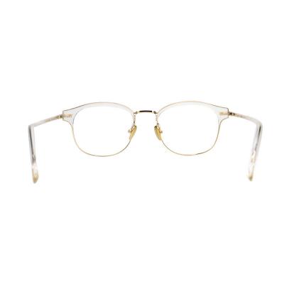 A20327(1) Unisex Spring Hinge crystal Acetate Semi Rimless Browline Modern Sunglasses Eyewear