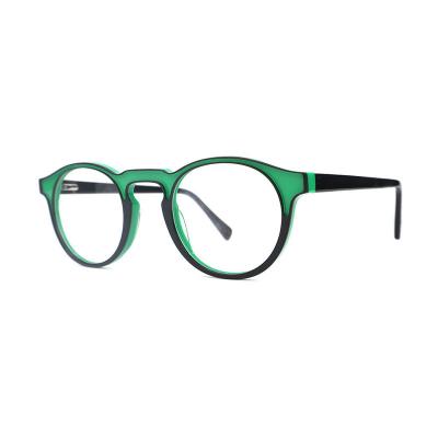 A20326(1) Unisex Scratch Resistant green Acetate Full Rim Round Modern Sunglasses Eyewear