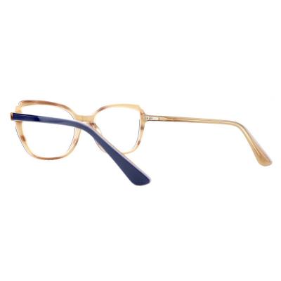A20353(2) Women's Premium Quality navy blue with yellow accents Acetate Full Rim Cat Eye Modern Sunglasses Eyewear