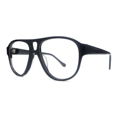 A20349(1) Unisex Lightweight black Acetate Full Rim Aviator Modern Sunglasses Eyewear